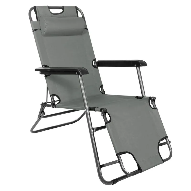 Ofertă specială Sezlong pliabil SERSIMO GC30, Relax Zero Gravity, 80x60x153cm, gri mediu