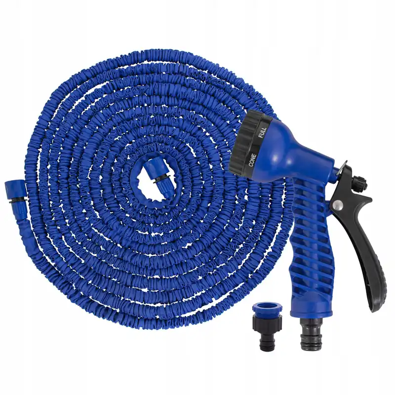 Noutate Furtun extensibil pentru udat gradina, cu pistol stropire, 20-60 metri, albastru