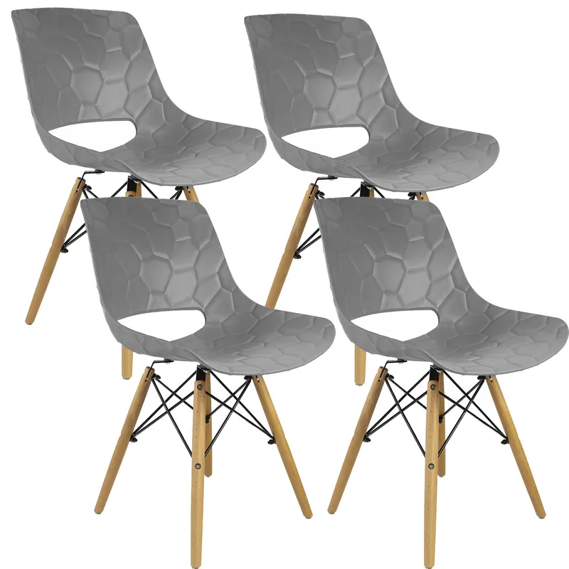 (DL) Set 4 scaune dining Lars pentru bucatarie, 40x45x78cm, gri Expediere rapidă