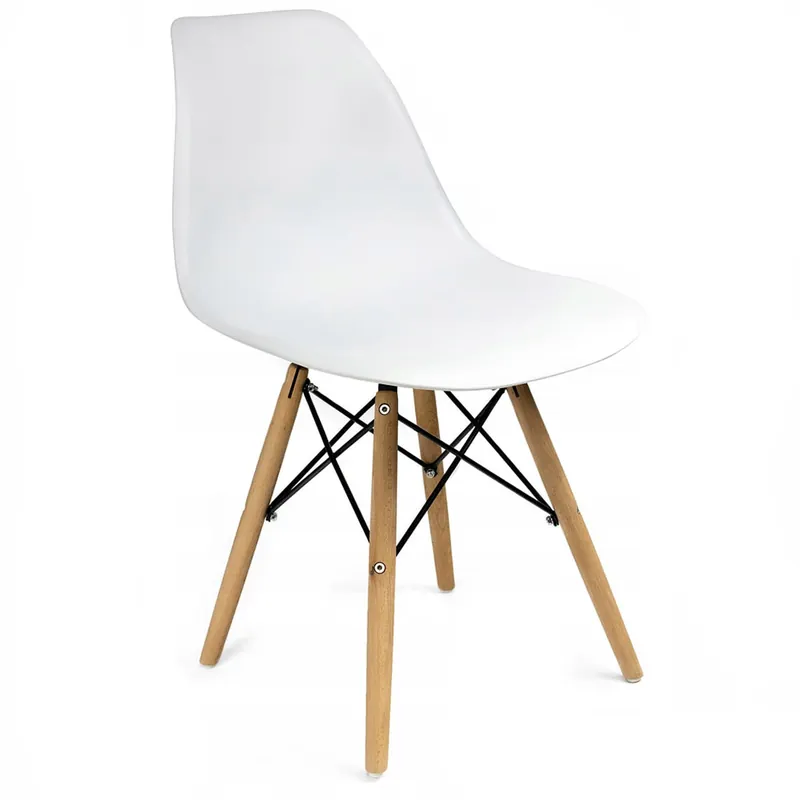 (DL) Scaun dining Eva pentru bucatarie, 46x52x81cm, alb Reducere extra