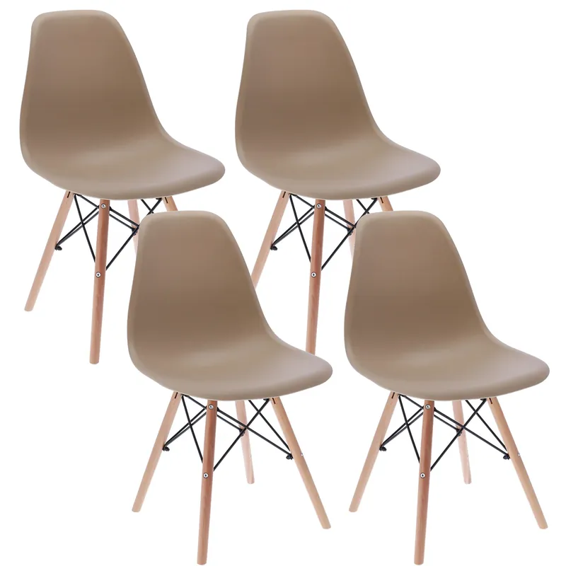 (DL) Set 4 scaune dining Eva pentru bucatarie, 46x52x81cm, maro Ofertă specială