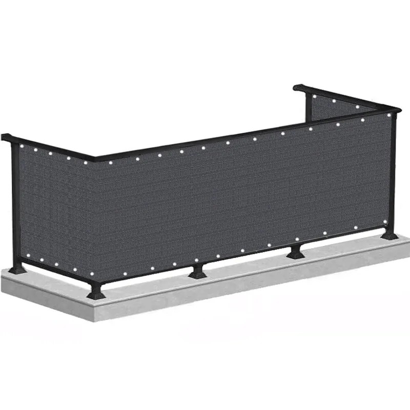 Paravan de balcon impermeabil poliester, 100x700cm, gri grafit Ofertă limitată