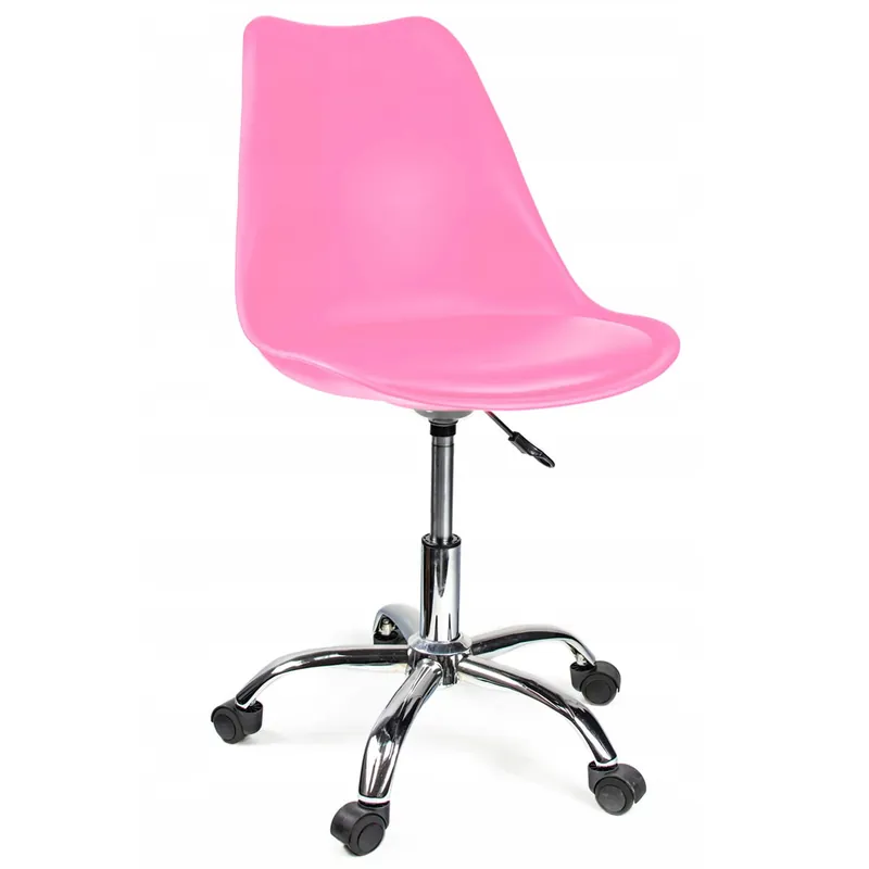 (DL) Scaun de birou ergonomic, piele ecologica, 100kg, baza otel, roz Popular