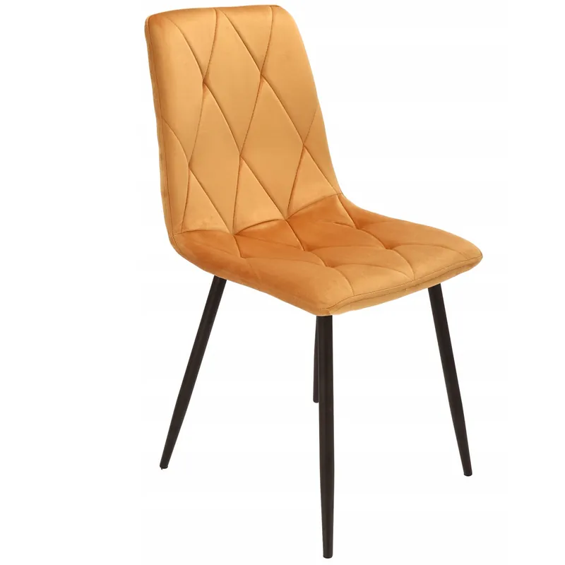 (DL) Scaun dining Piado pentru bucatarie tapitat cu catifea, 44x52x89cm, galben mustar Cumpărături sigure