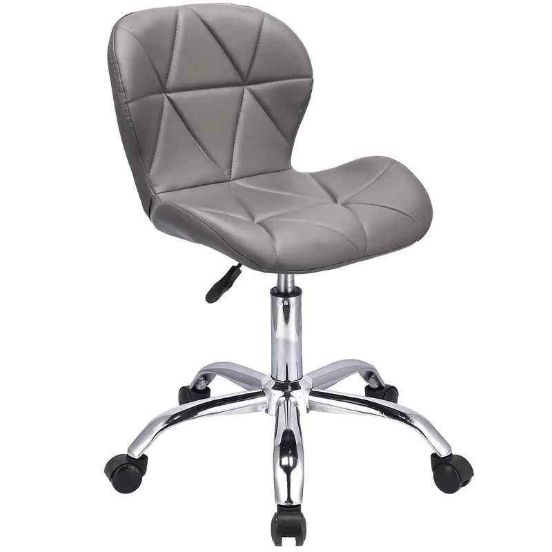 (DL) Scaun de birou ergonomic, tapitat cu piele ecologica, 100kg, gri Lichidare de stoc
