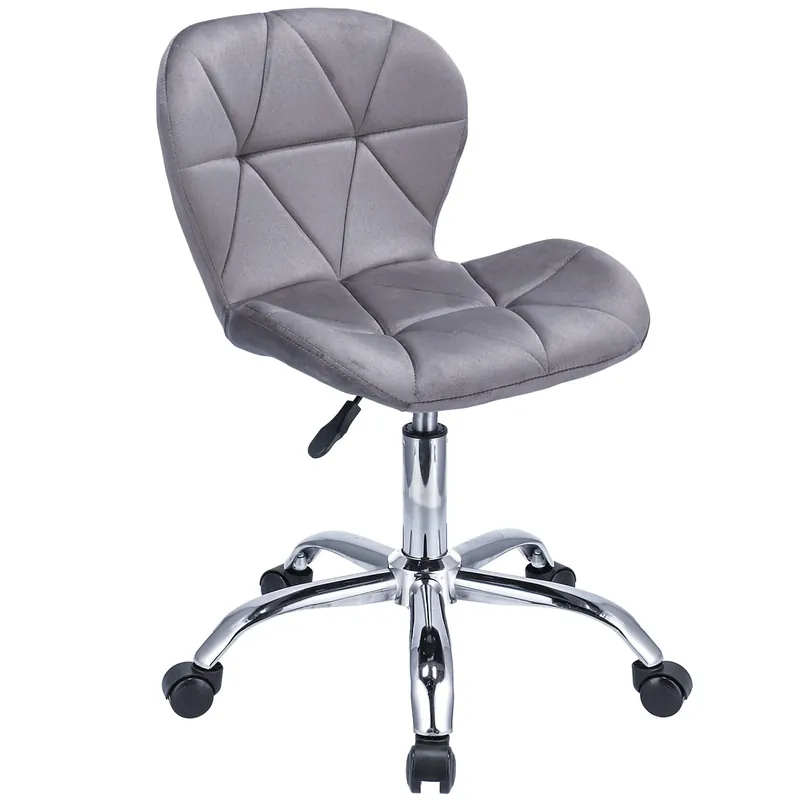 (DL) Scaun de birou ergonomic, tapitat cu catifea, 100kg, gri Comandă acum