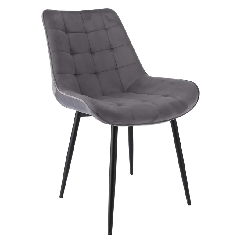 (DL) Scaun dining Misty pentru bucatarie tapitat cu catifea, 53x63x83cm, gri Reducere de preț