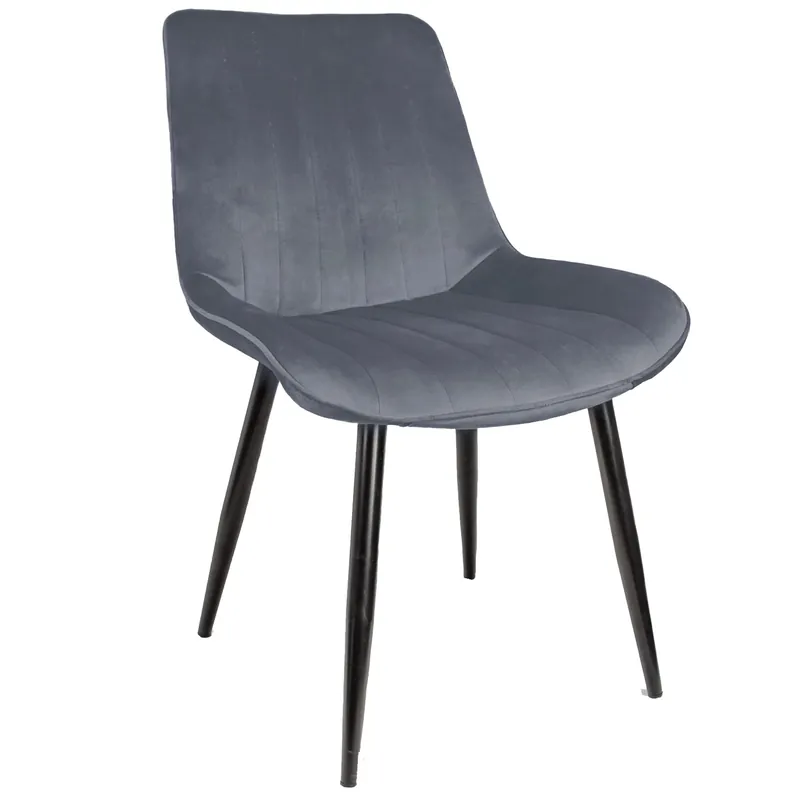 (DL) Scaun dining Viva pentru bucatarie tapitat cu catifea, 54x61x83cm, gri Reduceri