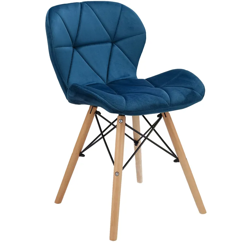 (DL) Scaun dining Velvet pentru bucatarie tapitat cu catifea, 46x50x73cm, albastru Preferatul clienților