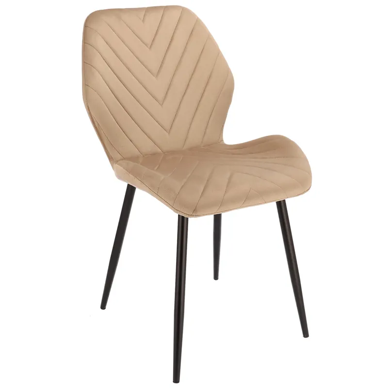 (DL) Scaun dining Milare pentru bucatarie tapitat cu catifea, 80x58x87cm, bej Cumpără online