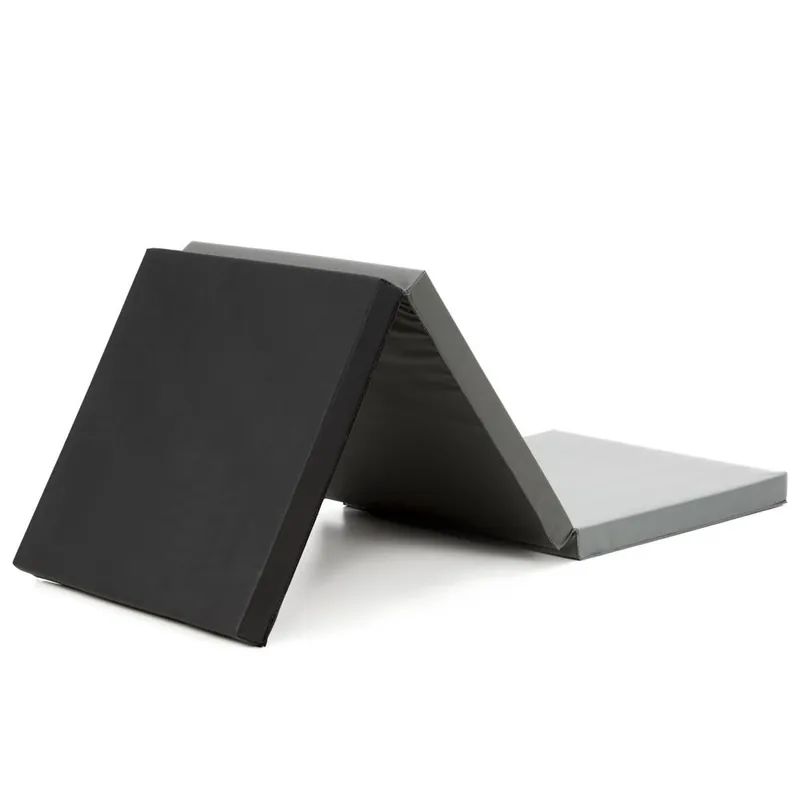Saltea fitness pliabila 3 segmente, PVC si spuma EPE, 180x60x6 cm, negru si gri Reducere