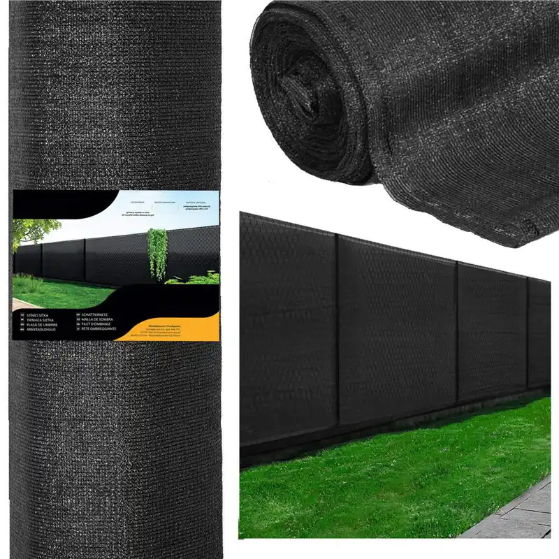 Reducere specială Plasa umbrire si intimitate pentru gard, 1.2m latime, 25m lungime, 140g densitate 90%, gri grafit