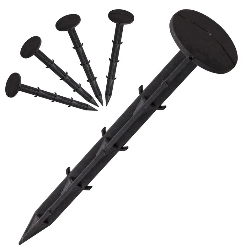 Set 50 cuie plastic fixare folii, tip ancora harpon, 150×32 mm, negru Preț redus