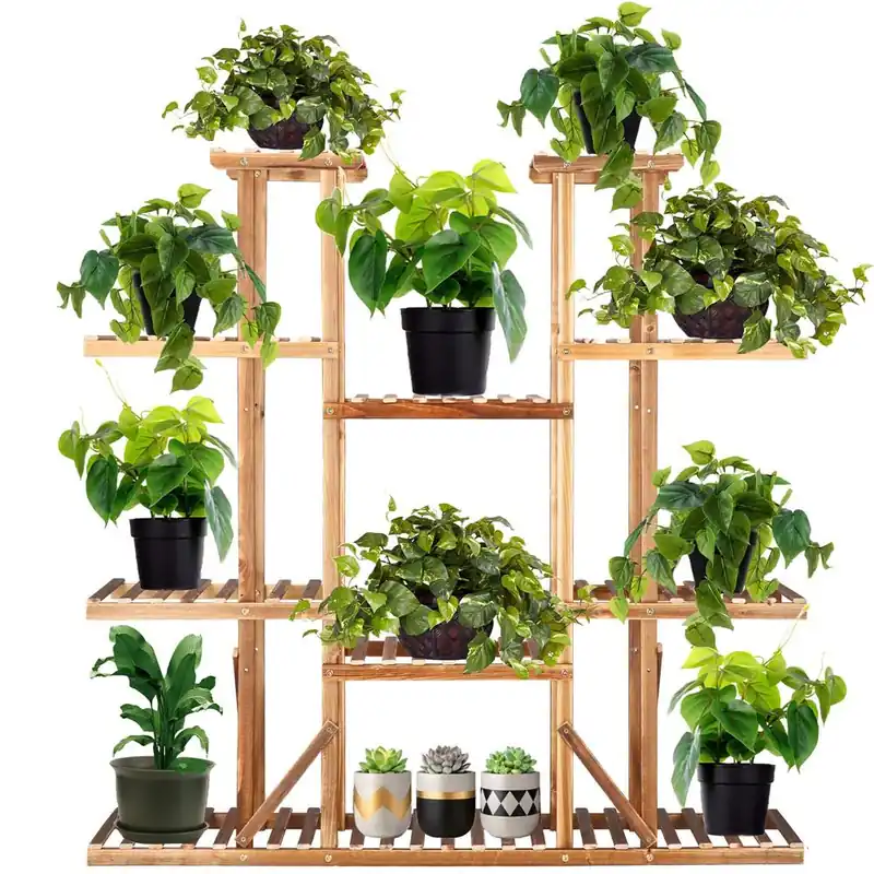 Reducere specială Stand de flori din lemn cu 15 etajere suport GA200, 119x120cm