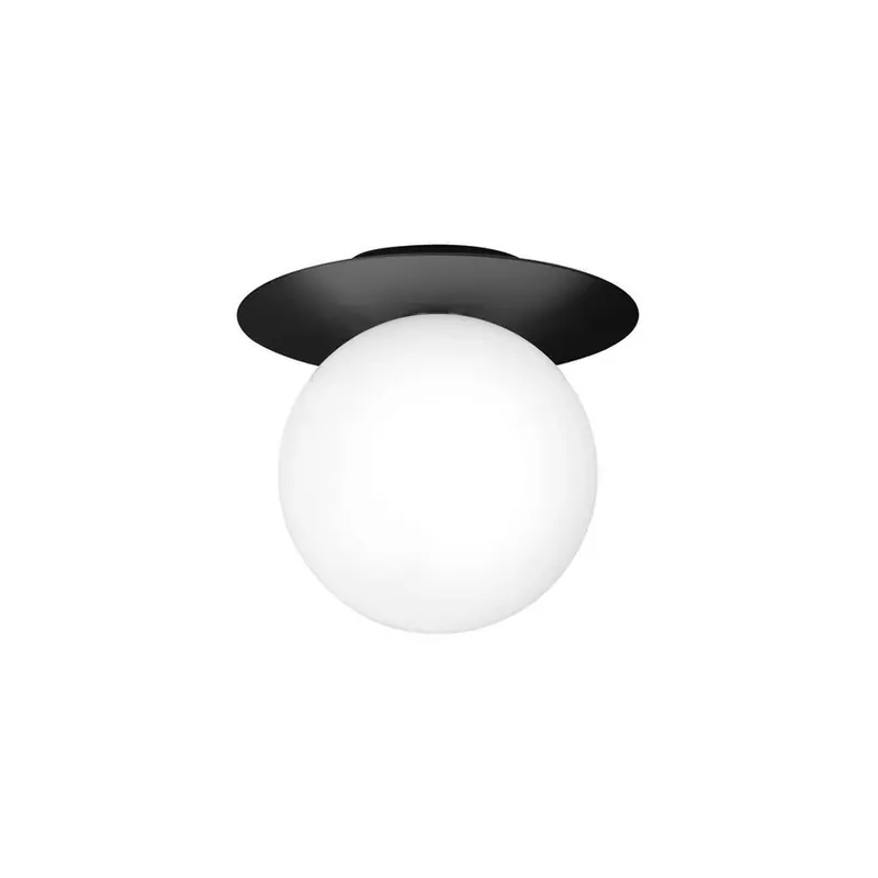 Liila 1 Aplică de Perete/Plafonieră IP44 Large Black/Opal - Nuura Expediere rapidă