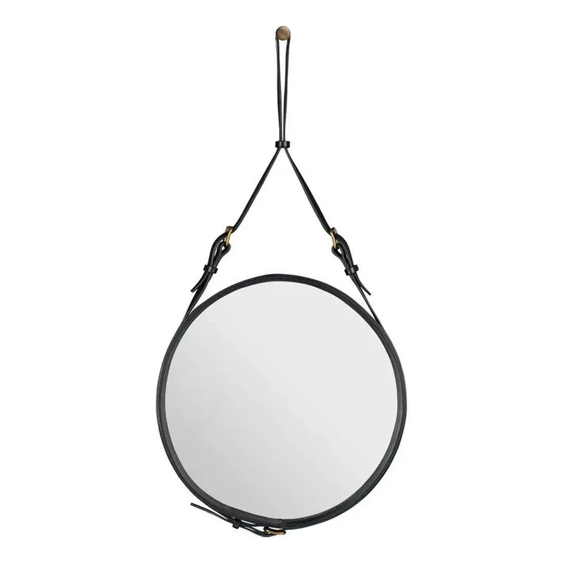 Adnet Oglindă Circular Ø45 Black Leather - GUBI Comandă acum