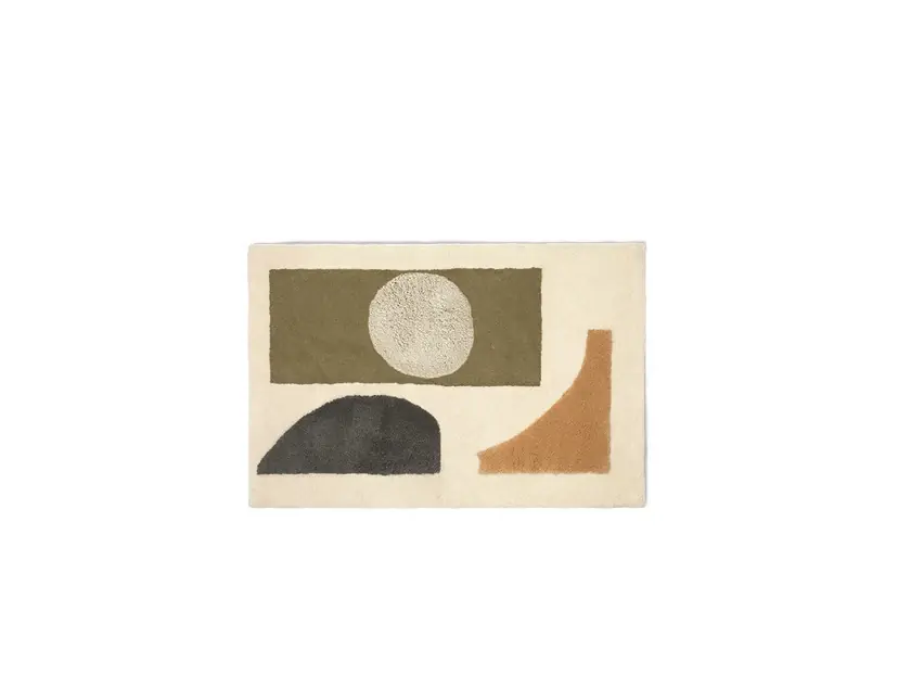 Bloco Tufted Covor Small Verde/Off-White - Ferm Living Ultima șansă