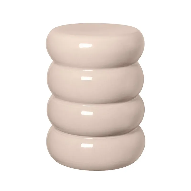 Disponibil imediat Toru Ceramic Taburet Round Lily Alb - Blomus