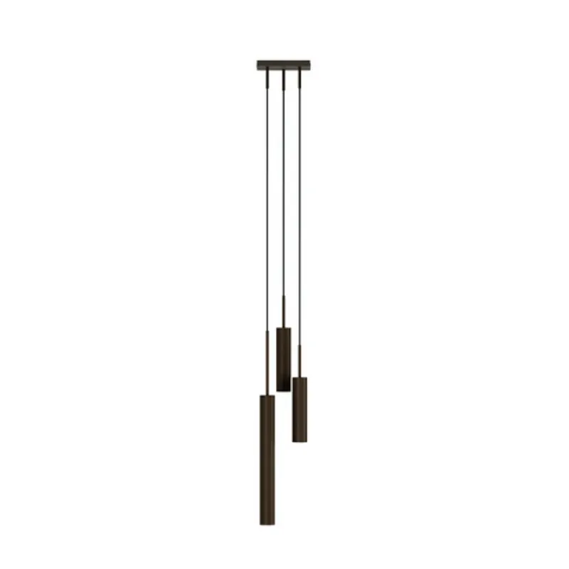 Lampă suspendată tubulară, bronz, aluminiu, 3 becuri - Audo Copenhagen Lichidare de stoc