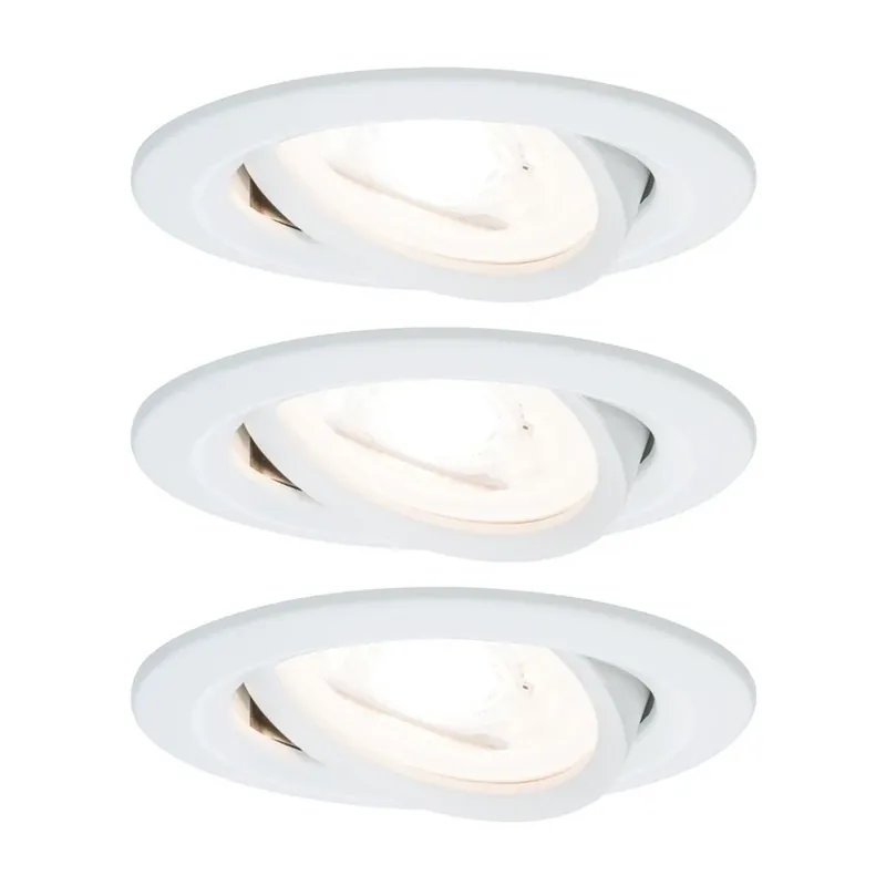 Plată sigură Nova 3 spot rotund pivotant/dimabil, alb - Paulmann