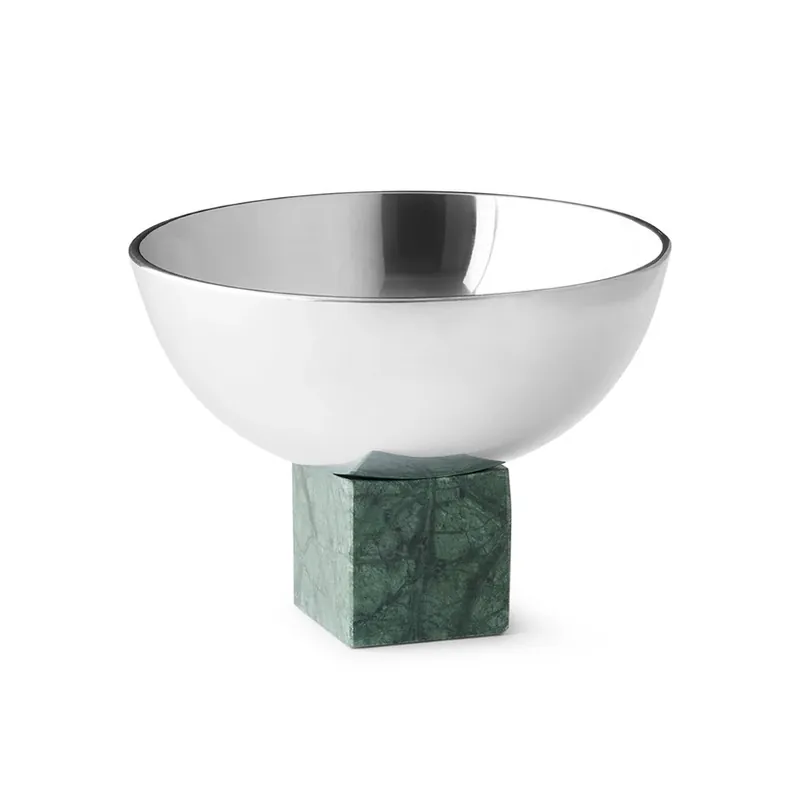 Bol Sapoto, verde/argintiu, Ø 22 cm, aluminiu, marmură - GEJST Ofertă de sezon