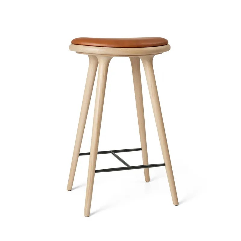 Promoție Scaun, maro deschis, stejar mat/piele, înălțime 74 cm - Mater