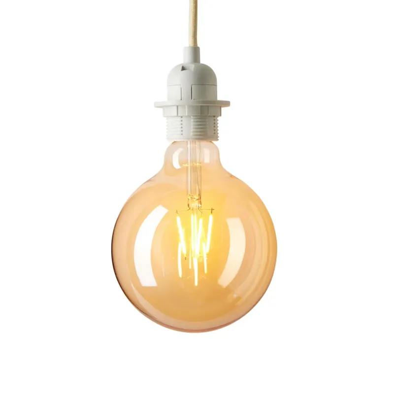 Lampă suspendată BASIC, alb/bej, Ø 8 cm, E27 - Halo Design Promoție