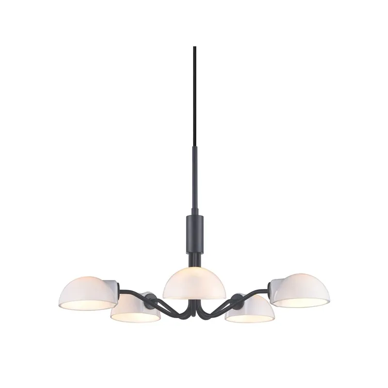 Plată securizată Lustră Kjøbenhavn, negru/opal, Ø 50 cm - Halo Design
