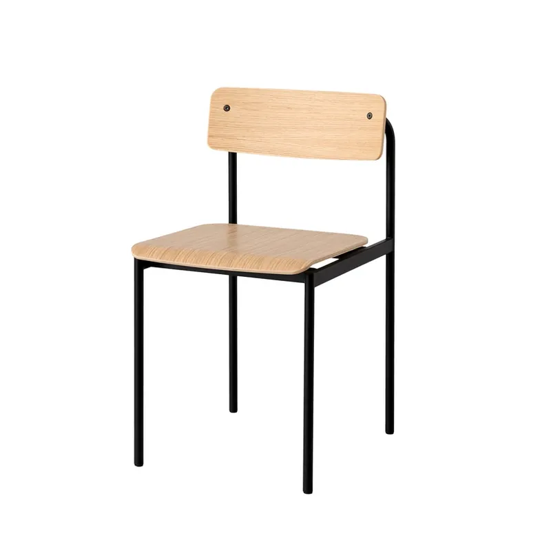Ieftin Scaun OFFSET, negru, stejar lăcuit, înălțime 77 cm - Moebe