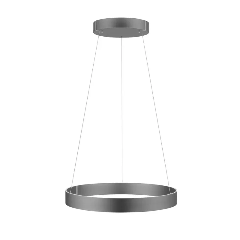 Lampă suspendată LED E-Clipse, gri mistic, Ø 70 cm, CCT - PURE Retur ușor