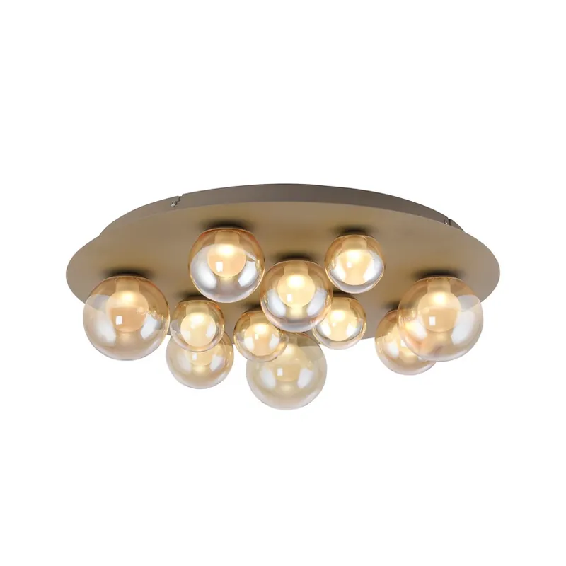 Plafonieră LED cu deschidere rapidă, bronz/chihlimbar, Ø60 cm, CCT, 11 becuri - Preț mic