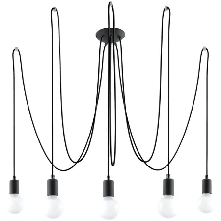 Super ofertă Candelabru 5 Edison Negru 300x300x150 cm