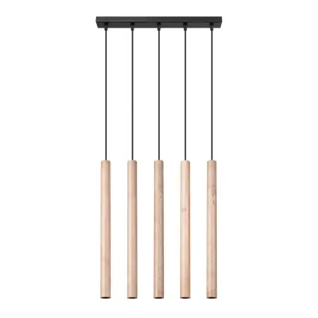 Ieftin Lustra suspendata Pastelo din lemn, Natural 45x5x103 cm