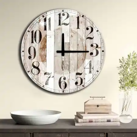 Retur gratuit Ceas decorativ de perete din lemn 5050MS-041 Multicolor 50x50 cm