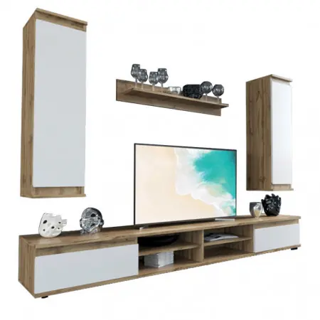 Ansamblu Comoda TV Sandro Oak 175x37x160 cm Disponibil imediat