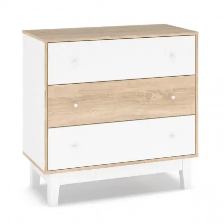 Disponibil imediat Dulap cu Sertare Awell Alb 90x44x88.5 cm