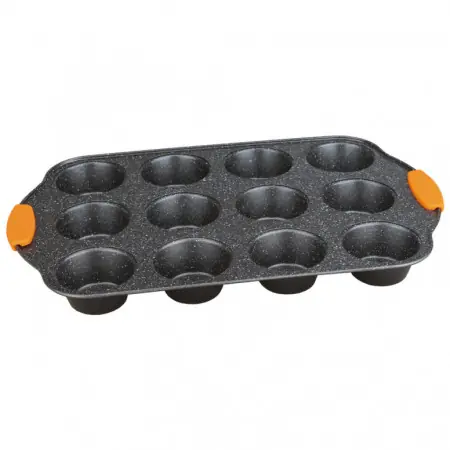 Tava Briose, 12 Forme, cu Maner de Silicon, Orange BH/1138 Cumpără online