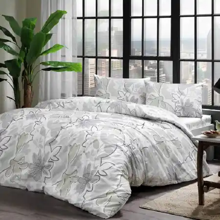 Bestseller Lenjerie 1 Persoana, cu elastic Jamie Gri, 100x200 (Bumbac 100%)