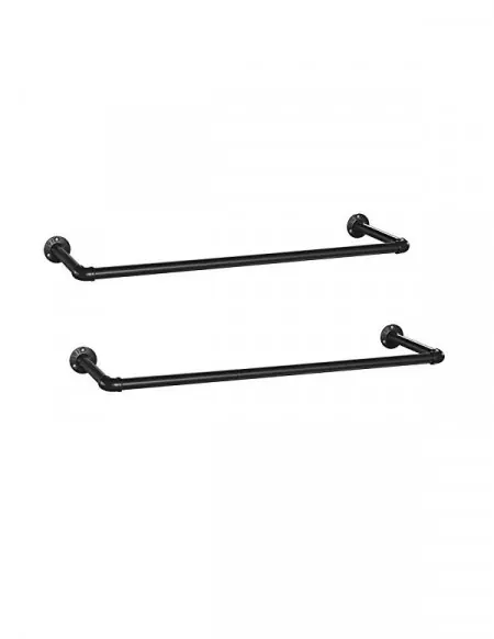 Reducere extra Set 2 sine de haine montaj perete, Songmics, 92 x 30 x 7,5 cm, HSR67BK02, Negru