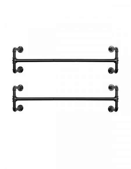 Set 2 sine de haine montaj perete, Songmics, 110 x 30 x 29.3 cm, HSR64BK-02 Negru Preț promoțional