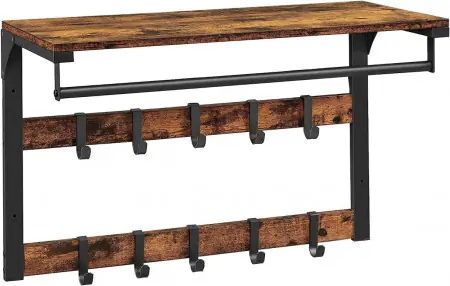 Bestseller Cuier de perete, Vasagle, Maro Rustic, LCR101B01, 74 x 33 x 6.6 cm cm