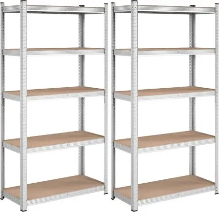 Set 2 Rafturi, Songmics, 5 rafturi, 180 x 90 x 40 cm, Silver, GLR040E02 Disponibil imediat