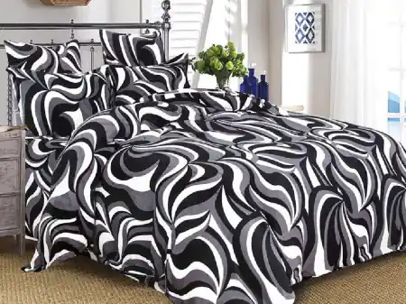 Nu rata Lenjerie cu elastic 180x200 Black Illusion (Cocolino)