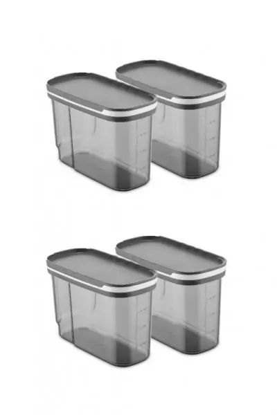 Popular Set 4 cutii de depozitare alimente BNMKUCUKERZAK4, Antracit