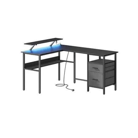 Birou Vasagle Negru 150x120x89 cm Retur ușor