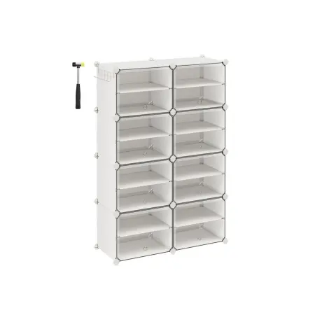 Cel mai bun preț Raft pentru pantofi Songmics Alb 82x32x122 cm