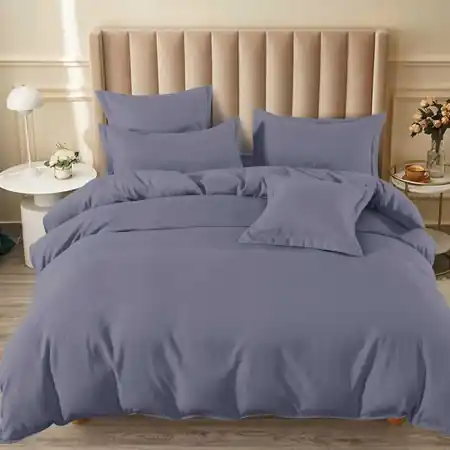 Cumpărături sigure Lenjerie cu Elastic 180x200 Junne Gri Inchis 6 Piese (Finet)