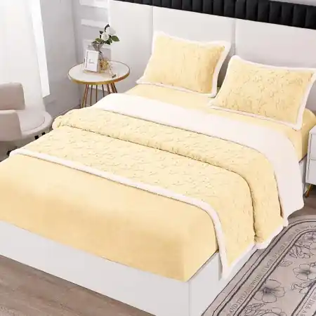 Vezi acum Lenjerie cu elastic 180x200 Comfy V9 Galben (Cocolino)