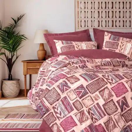Plată sigură Lenjerie Estilo Bordo (Bumbac 100%)