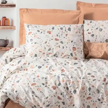 Lenjerie 1 Persoana Oniks Caramel cu elastic 100x200 (Bumbac 100%) Preferatul clienților